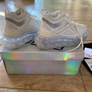 53045 bump air white high platform sneakers